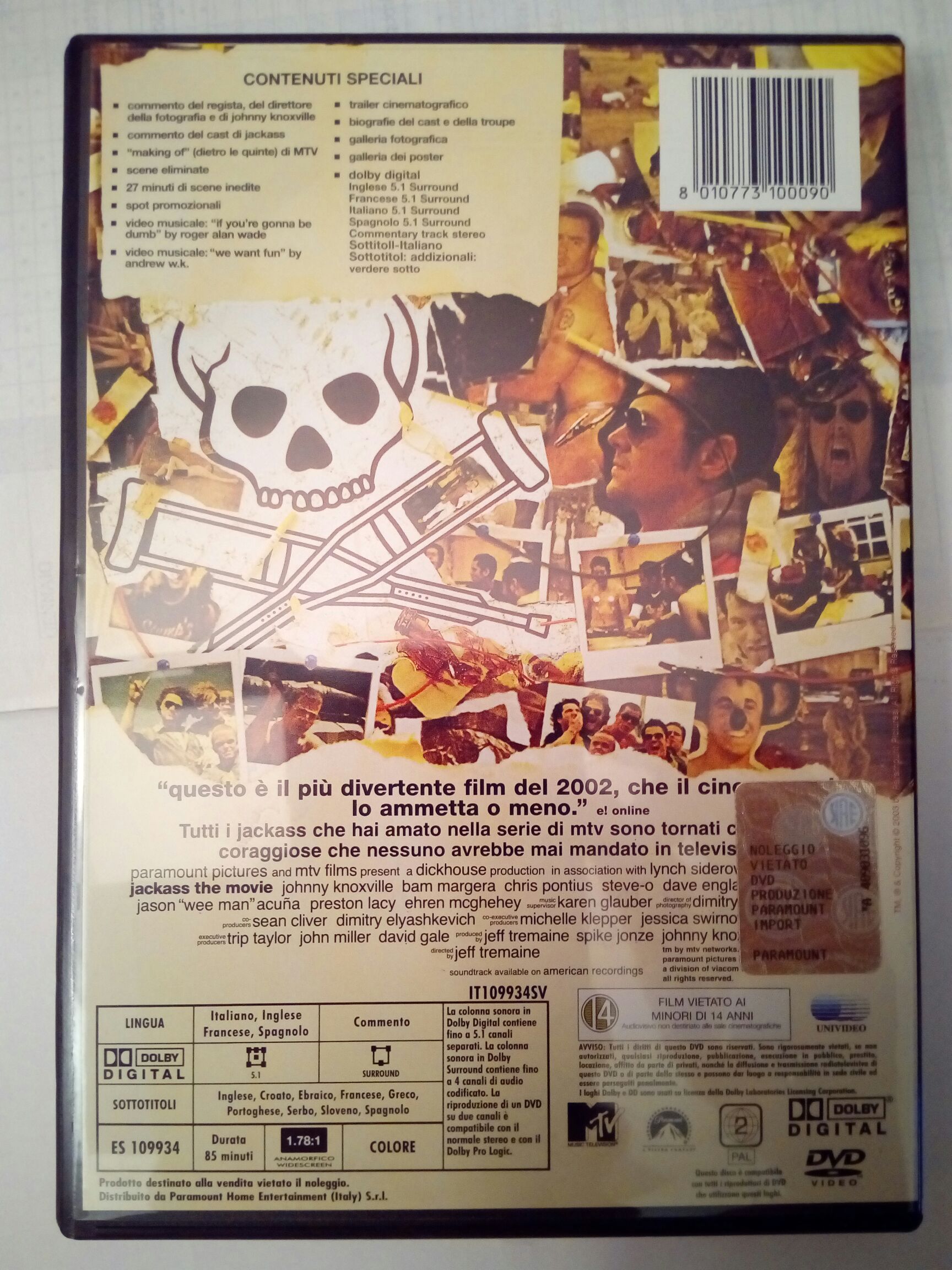🗃️ 1491 - Jackass DVD movie collectible [Barcode 8010773100090] - Main Image 2