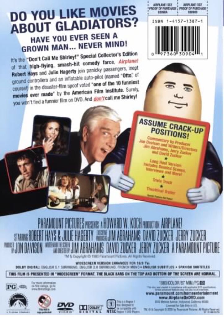 Airplane! DVD movie collectible [Barcode 5014437804631] - Main Image 2