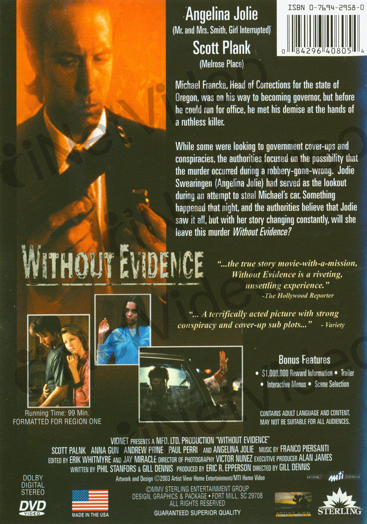 Without Evidence DVD movie collectible [Barcode 084296408054] - Main Image 2