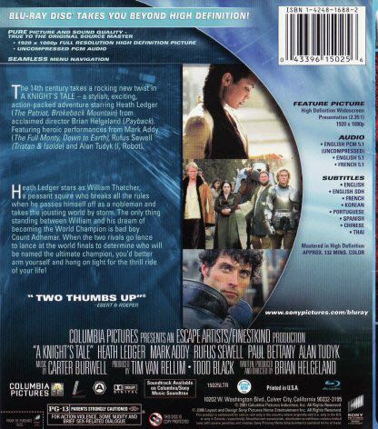 A Knight’s Tale Blu-ray movie collectible [Barcode 043396150256] - Main Image 3