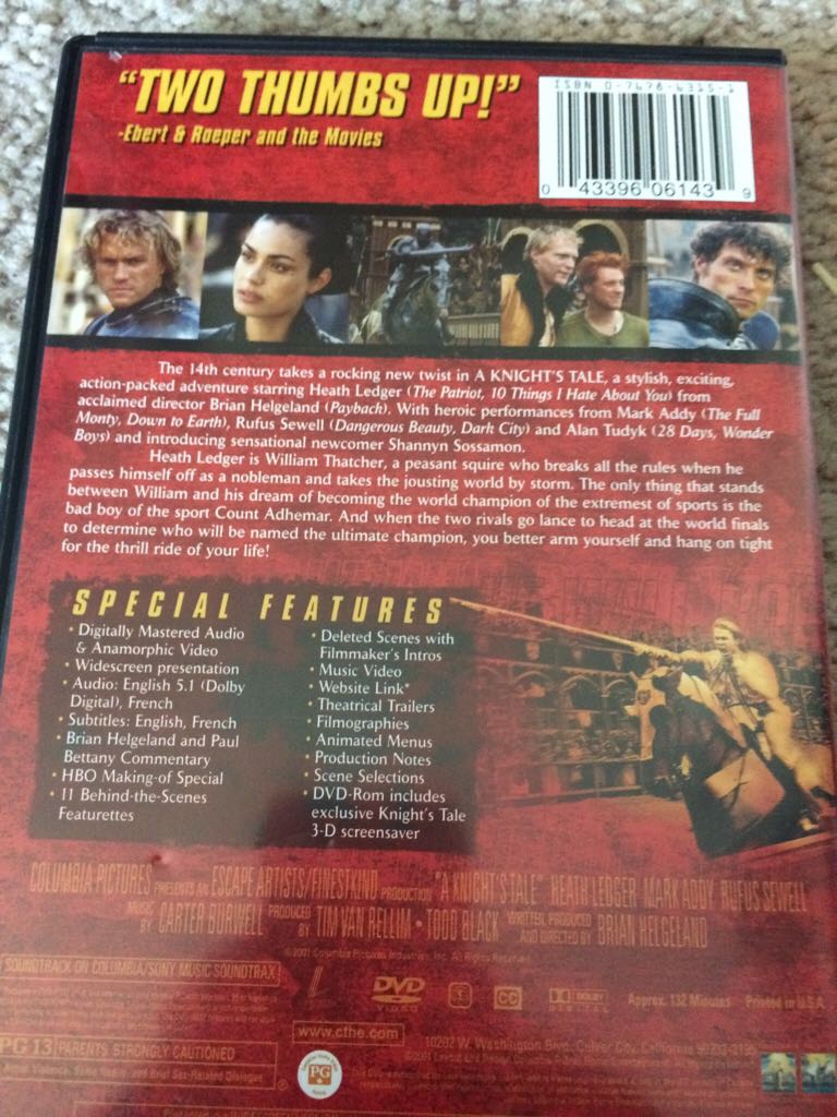 A Knight’s Tale DVD movie collectible - Main Image 2
