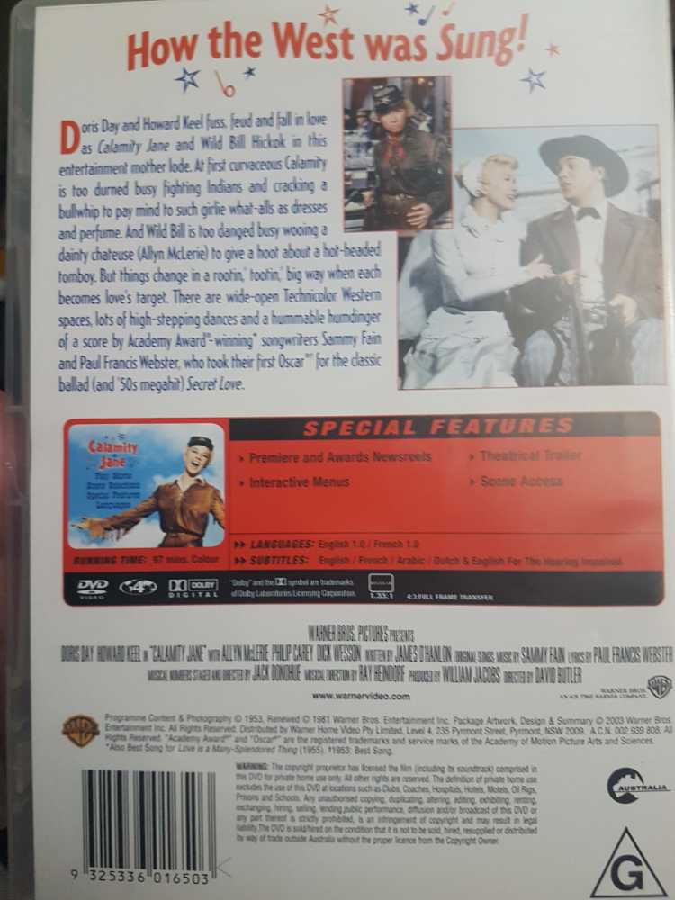 Calamity Jane 16mm movie collectible [Barcode 9325336016503] - Main Image 2