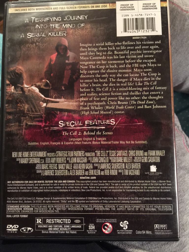 Cell 2 DVD movie collectible [Barcode 794043123214] - Main Image 2