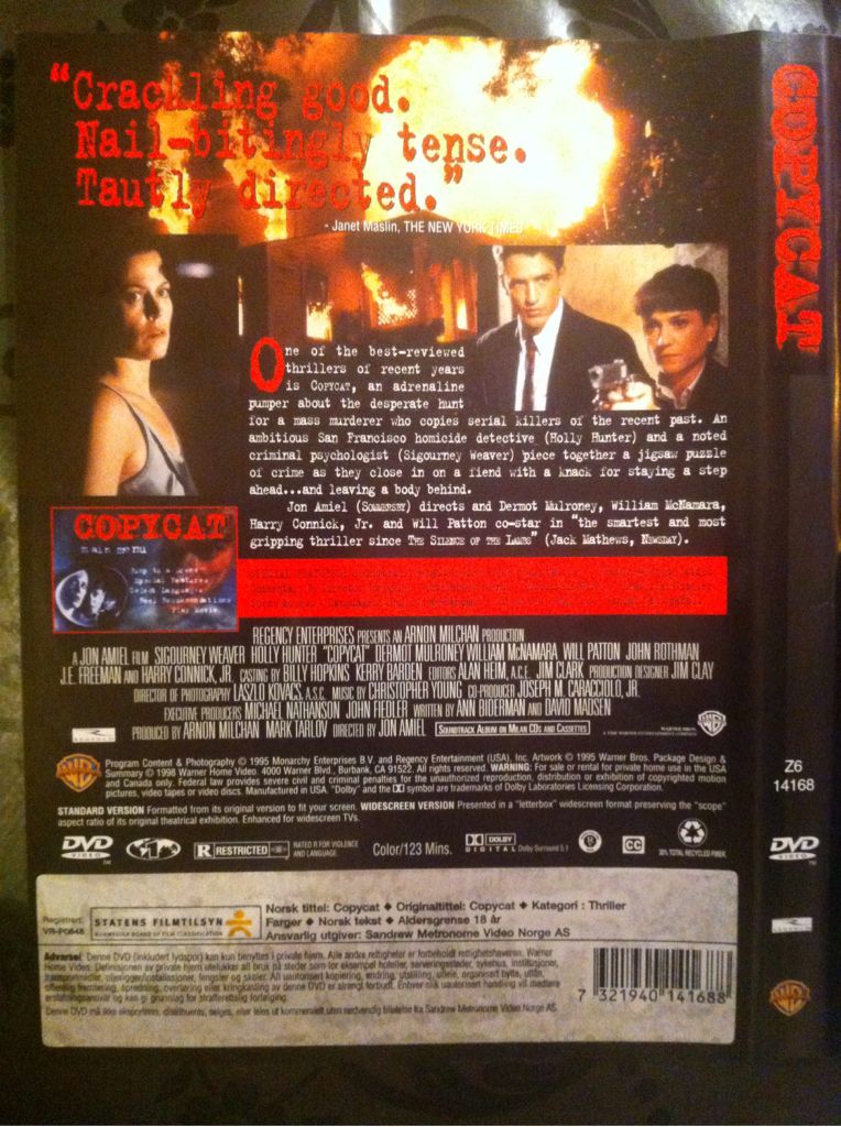 Copycat Blu-ray movie collectible [Barcode 7321940141688] - Main Image 2