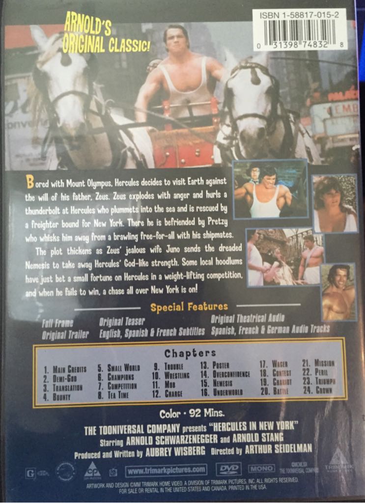 Hercules in New York iTunes movie collectible [Barcode 031398748328] - Main Image 2
