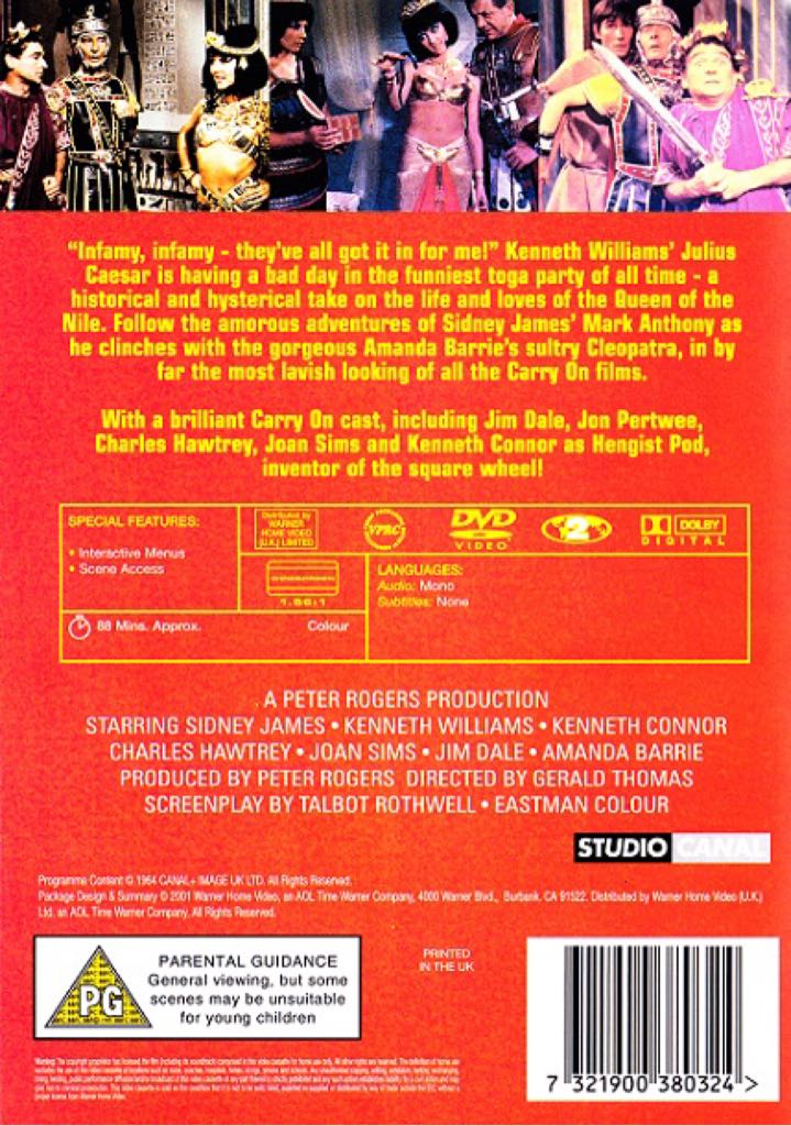 Carry On Cleo Digital Copy movie collectible [Barcode 7321900380324] - Main Image 2