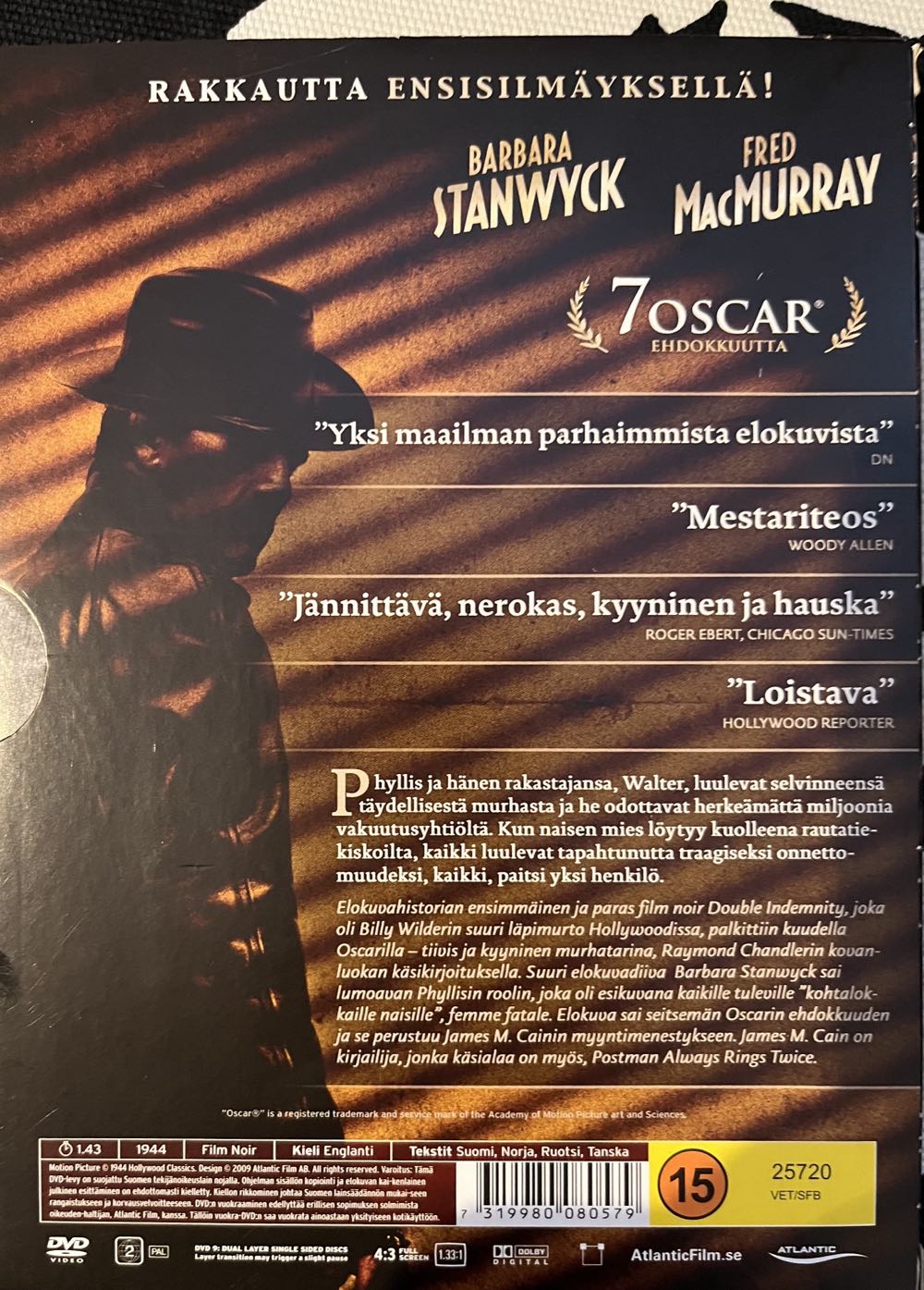 Double Indemnity DVD movie collectible [Barcode 7319980080579] - Main Image 2