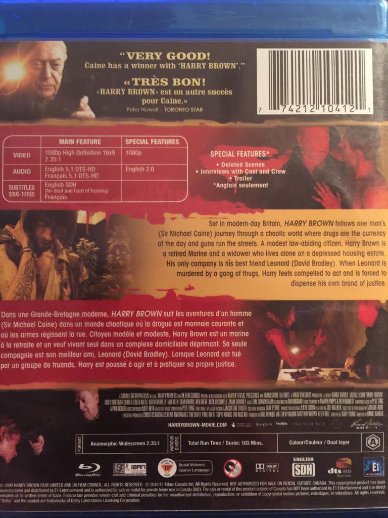Harry Brown Blu-ray movie collectible [Barcode 774212104121] - Main Image 2