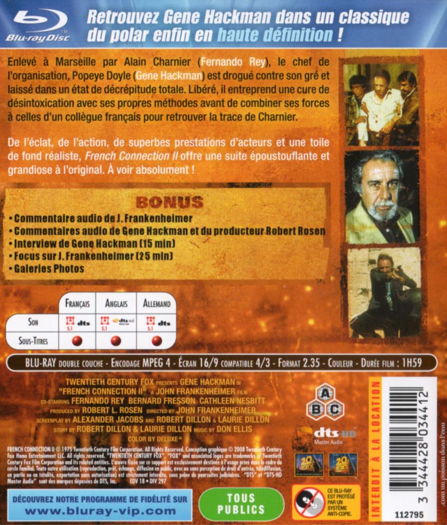 The French Connection II Blu-ray movie collectible [Barcode 024543529910] - Main Image 2