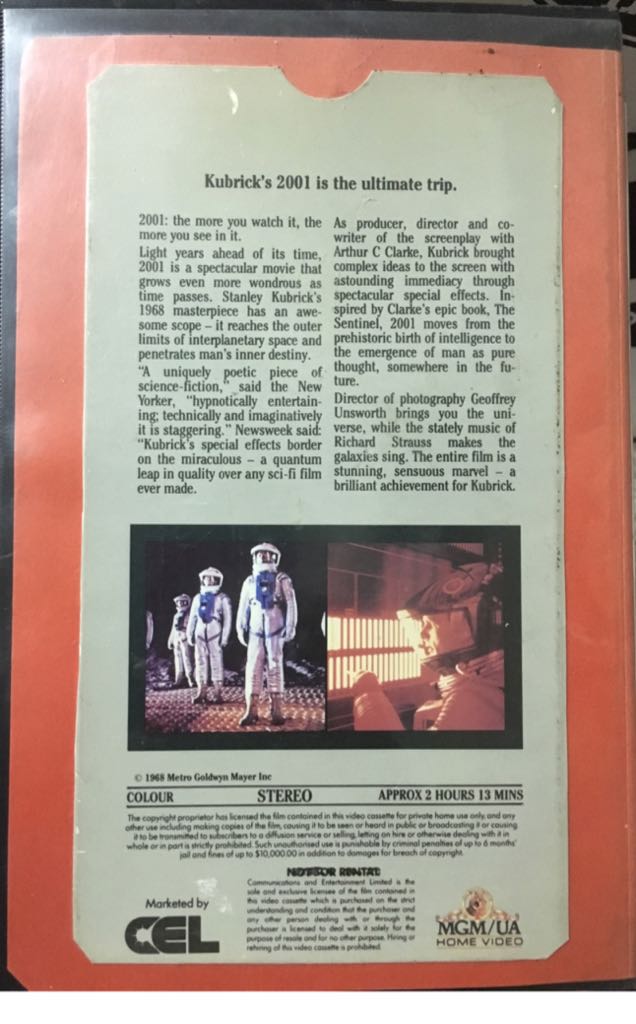 2001: A Space Odyssey Betamax movie collectible [Barcode 012569553934] - Main Image 2