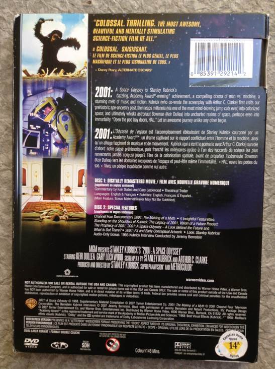 2001: A Space Odyssey DVD movie collectible [Barcode 085391292142] - Main Image 2