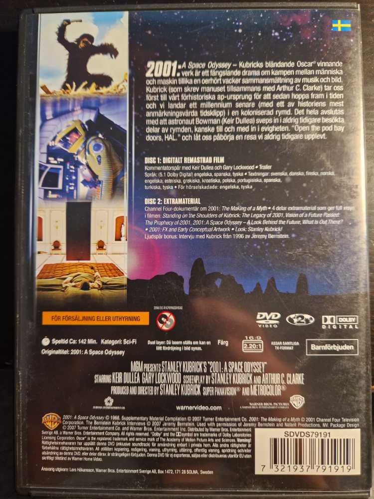 2001: A Space Odyssey DVD movie collectible [Barcode 7321937791919] - Main Image 2