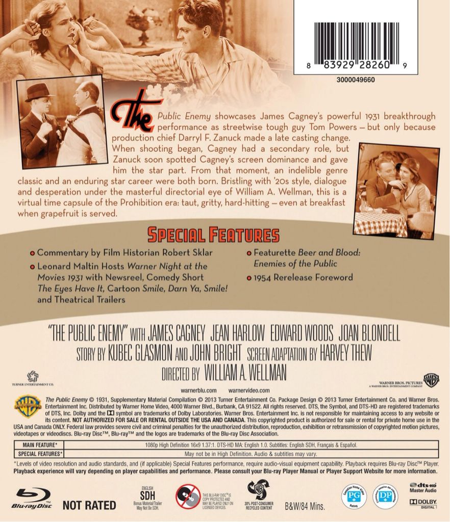 The Public Enemy Blu-ray movie collectible [Barcode 883929282609] - Main Image 2