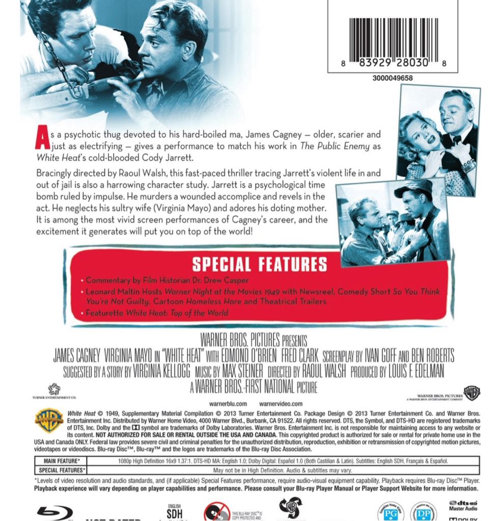 White Heat DVD movie collectible [Barcode 9325336024058] - Main Image 2