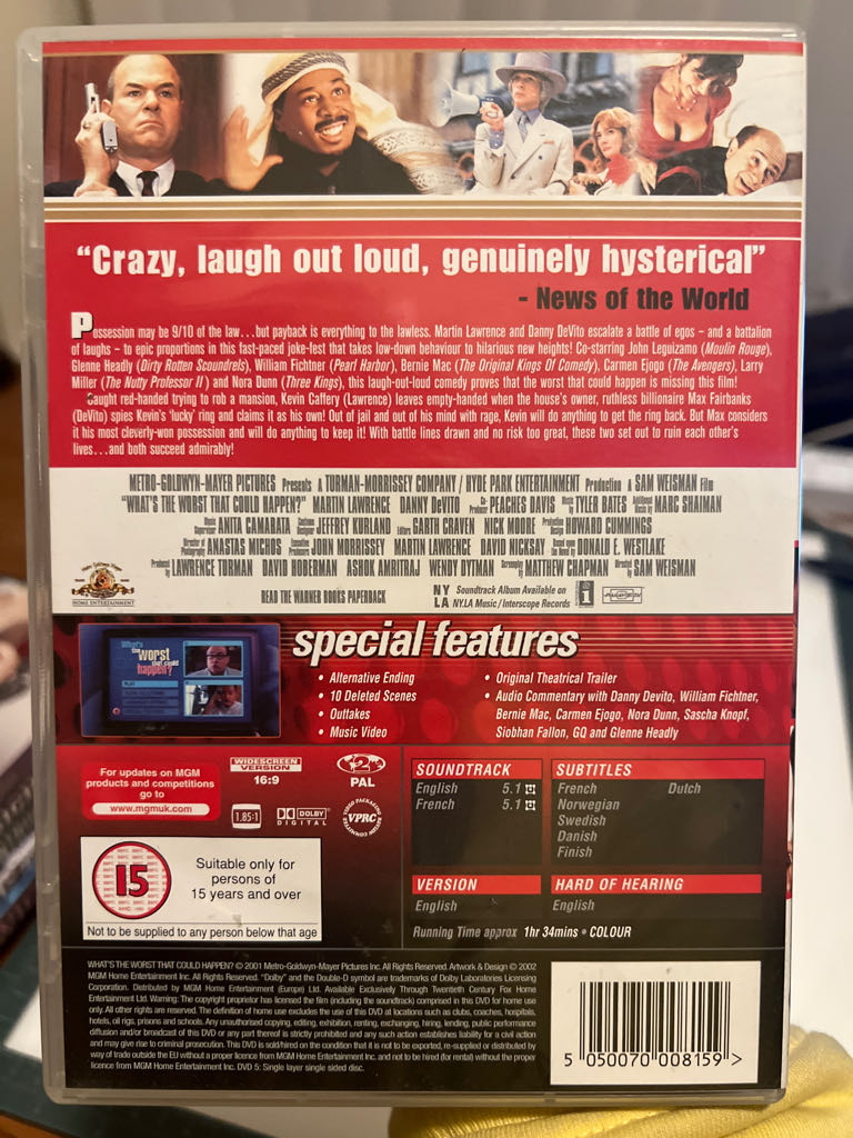 What‘s The Worst That Could Happen? DVD movie collectible [Barcode 5050070008159] - Main Image 2