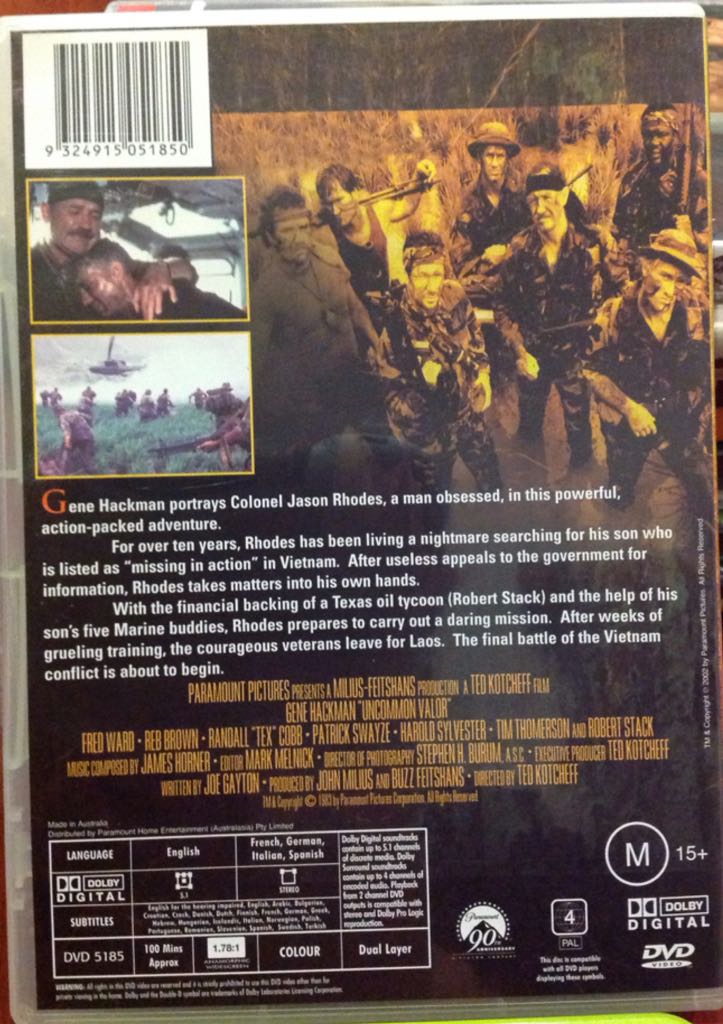 Uncommon Valor (1983) DVD DVD movie collectible [Barcode 9324915051850] - Main Image 2