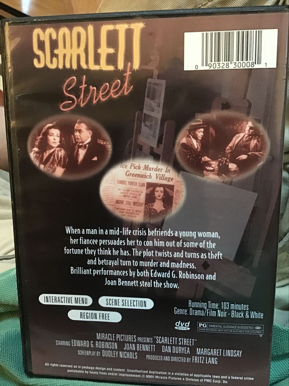 Scarlet Street DVD movie collectible [Barcode 090328300081] - Main Image 2