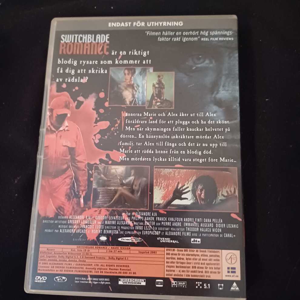 Switchblade Romance DVD movie collectible [Barcode 5060034572657] - Main Image 2