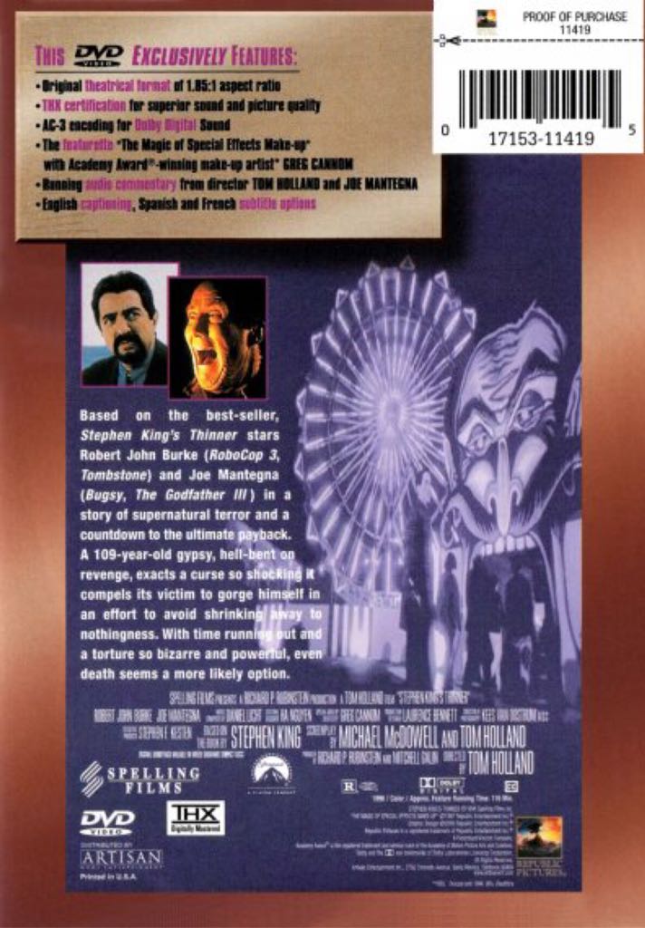 Thinner DVD movie collectible [Barcode 017153114195] - Main Image 2