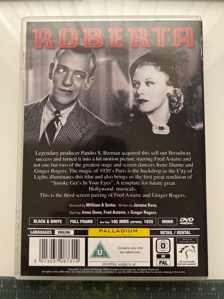 Roberta DVD movie collectible [Barcode 5013037087314] - Main Image 2