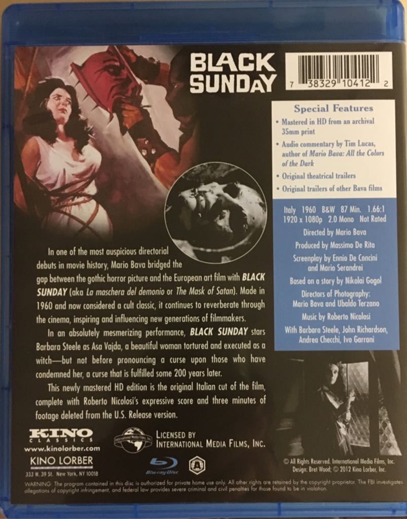 Black Sunday Blu-ray movie collectible [Barcode 738329104122] - Main Image 2