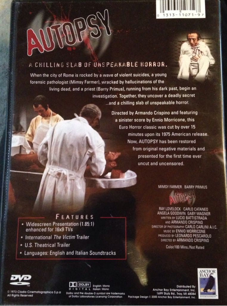 Autopsy (1975) 470p Digital Copy movie collectible [Barcode 013131107197] - Main Image 2