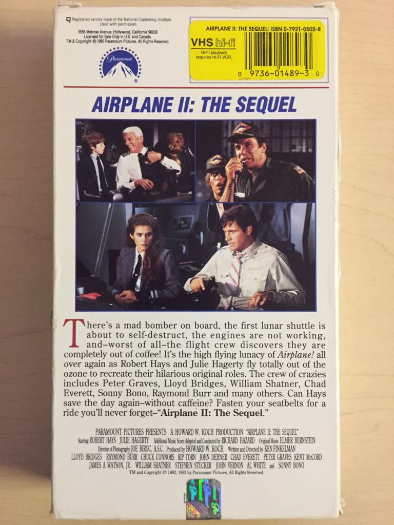 Airplane II: The Sequel VHS movie collectible [Barcode 097360148930] - Main Image 2