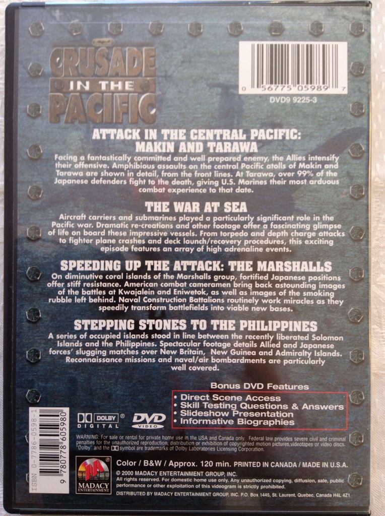 Crusade In The Pacific DVD movie collectible [Barcode 056775059897] - Main Image 2