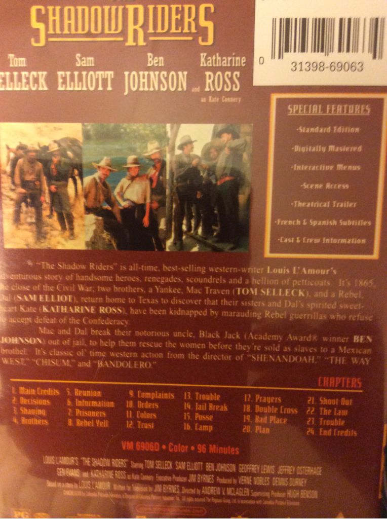 The Shadow Riders DVD movie collectible [Barcode 031398690634] - Main Image 2