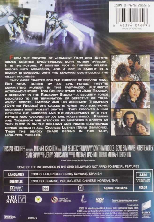 Runaway  VHS movie collectible [Barcode 0043396046993] - Main Image 4