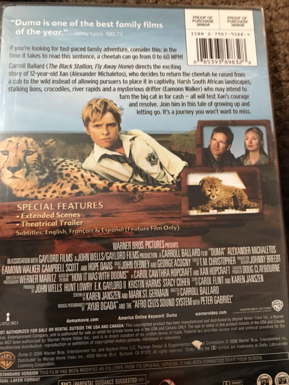 Duma, D016 DVD movie collectible [Barcode 085393898328] - Main Image 2