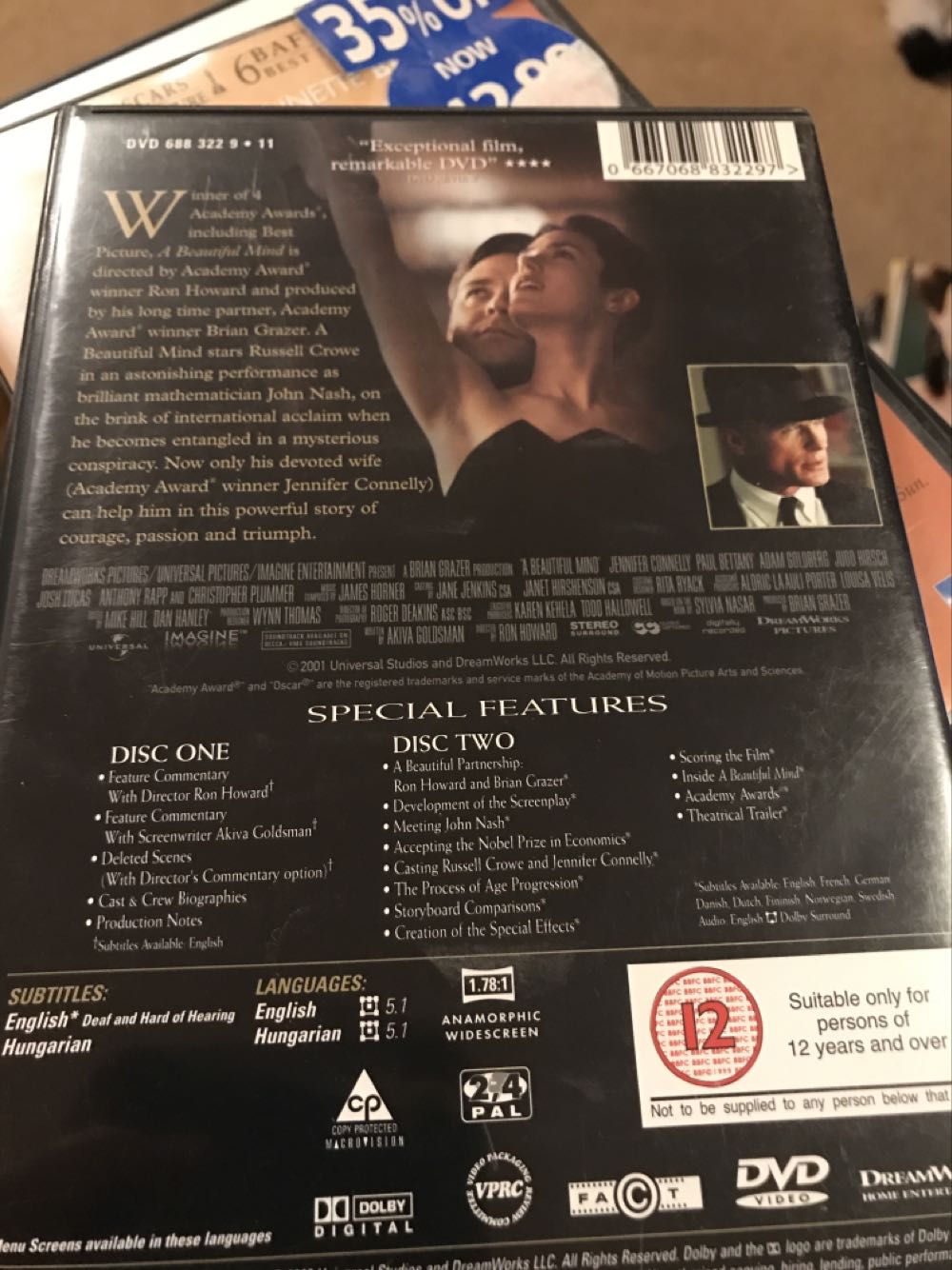 A Beautiful Mind DVD movie collectible [Barcode 667068832297] - Main Image 3
