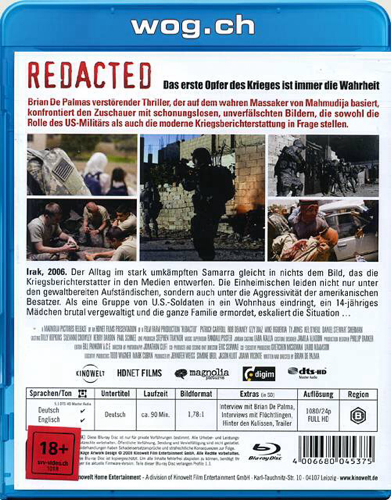 Redacted Blu-ray movie collectible [Barcode 5055201808530] - Main Image 2