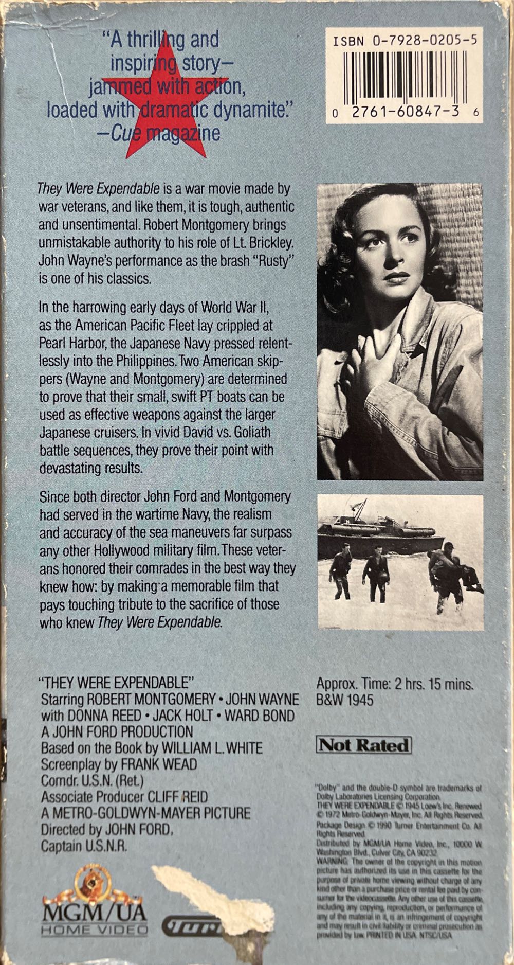 They Were Expendable (John Wayne, Robert Montgomery, Donna Reed) VHS movie collectible [Barcode 027616084736] - Main Image 2