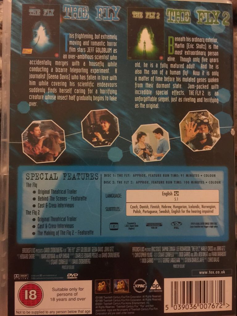 The Fly And The Fly 2 Double Feature DVD movie collectible [Barcode 5039036007672] - Main Image 2