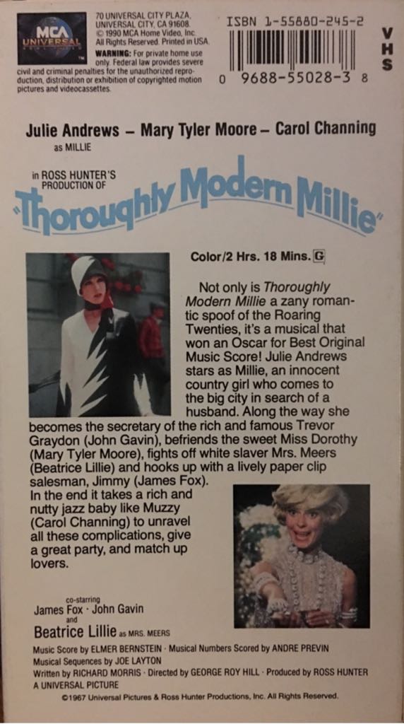Thoroughly Modern Millie [VHS] VHS movie collectible [Barcode 096885502838] - Main Image 2