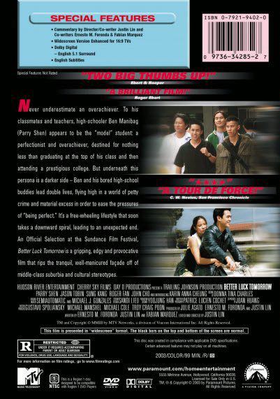 Better Luck Tomorrow DVD movie collectible [Barcode 032429102522] - Main Image 2