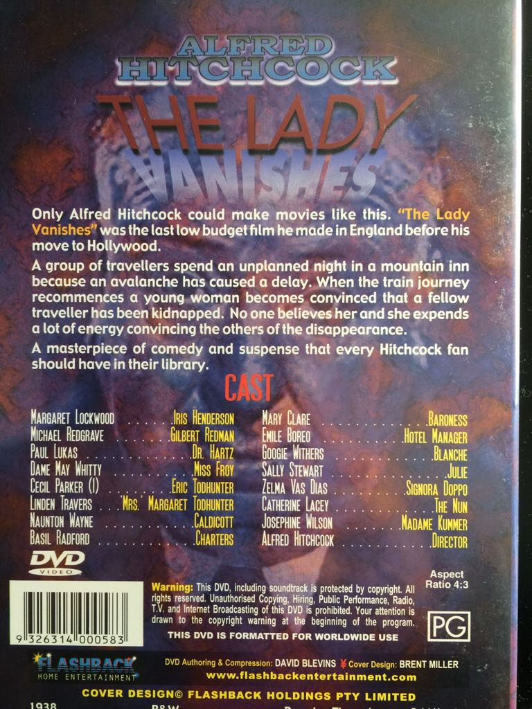 Lady Vanishes, DVD movie collectible [Barcode 9326314000583] - Main Image 2