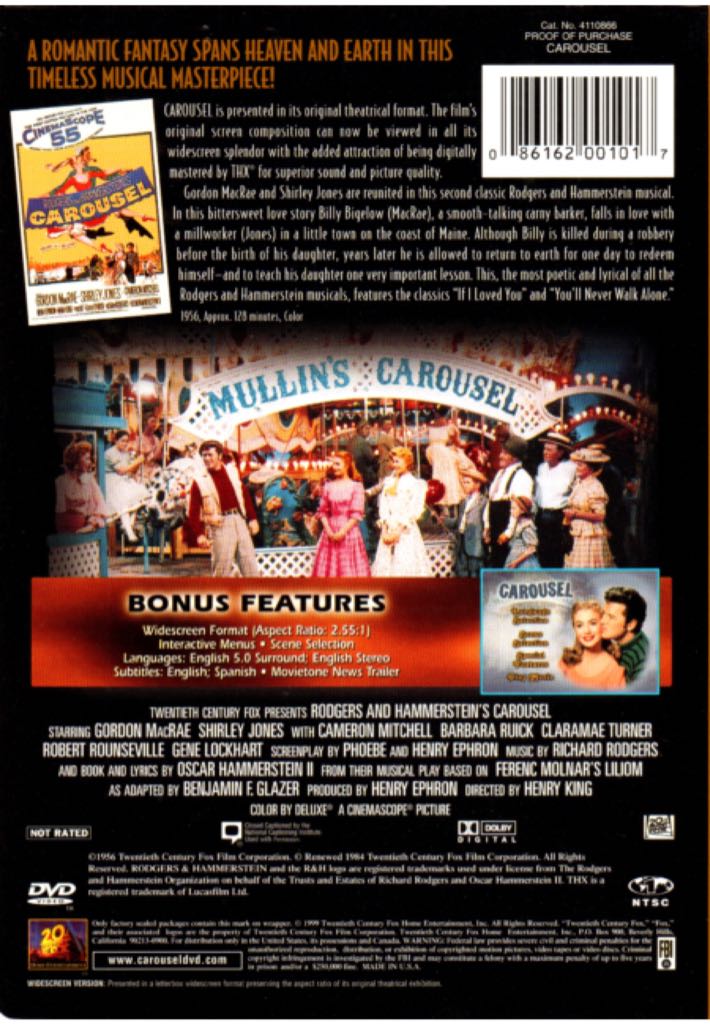Carousel Blu-ray movie collectible [Barcode 024543381471] - Main Image 2