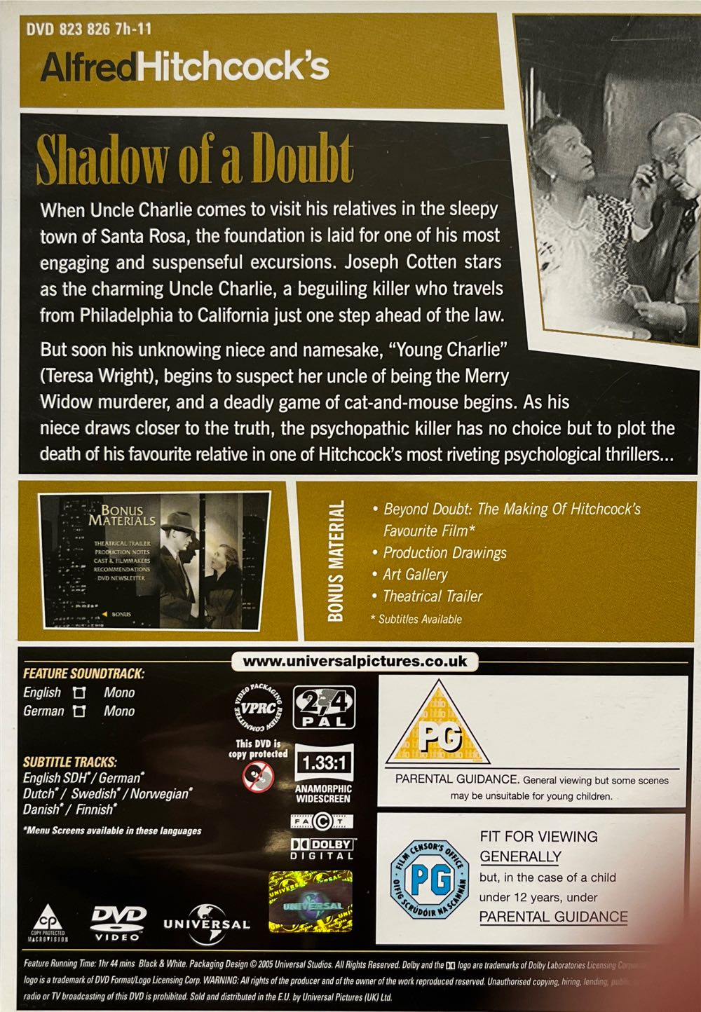 Shadow of a Doubt DVD movie collectible [Barcode 9638527410] - Main Image 2