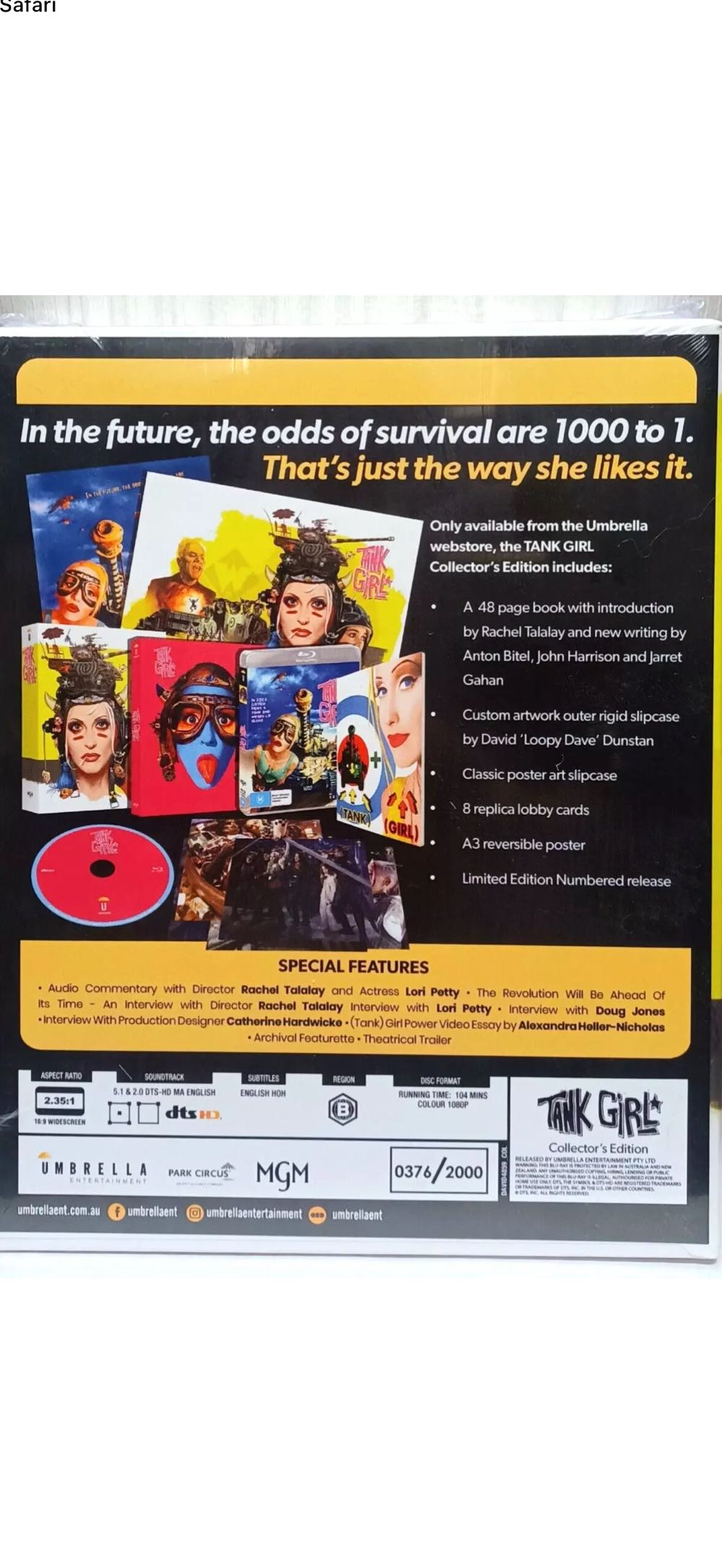 Tank Girl Blu-ray movie collectible [Barcode 826663144840] - Main Image 4