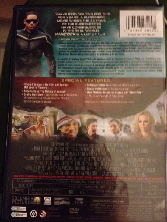 Hancock DVD movie collectible [Barcode 043396285248] - Main Image 2