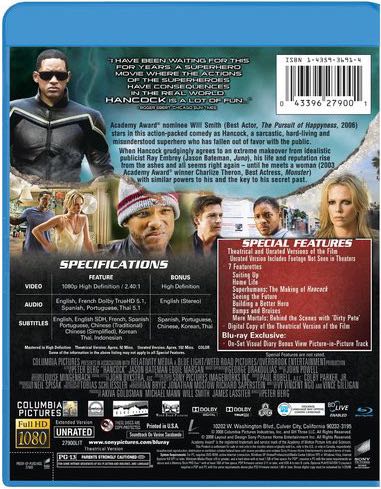 Hancock Blu-ray movie collectible [Barcode 4030521716643] - Main Image 2