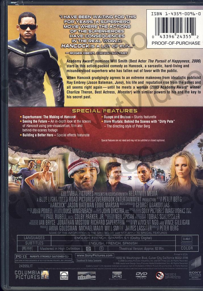Hancock DVD movie collectible [Barcode 5051159229410] - Main Image 2