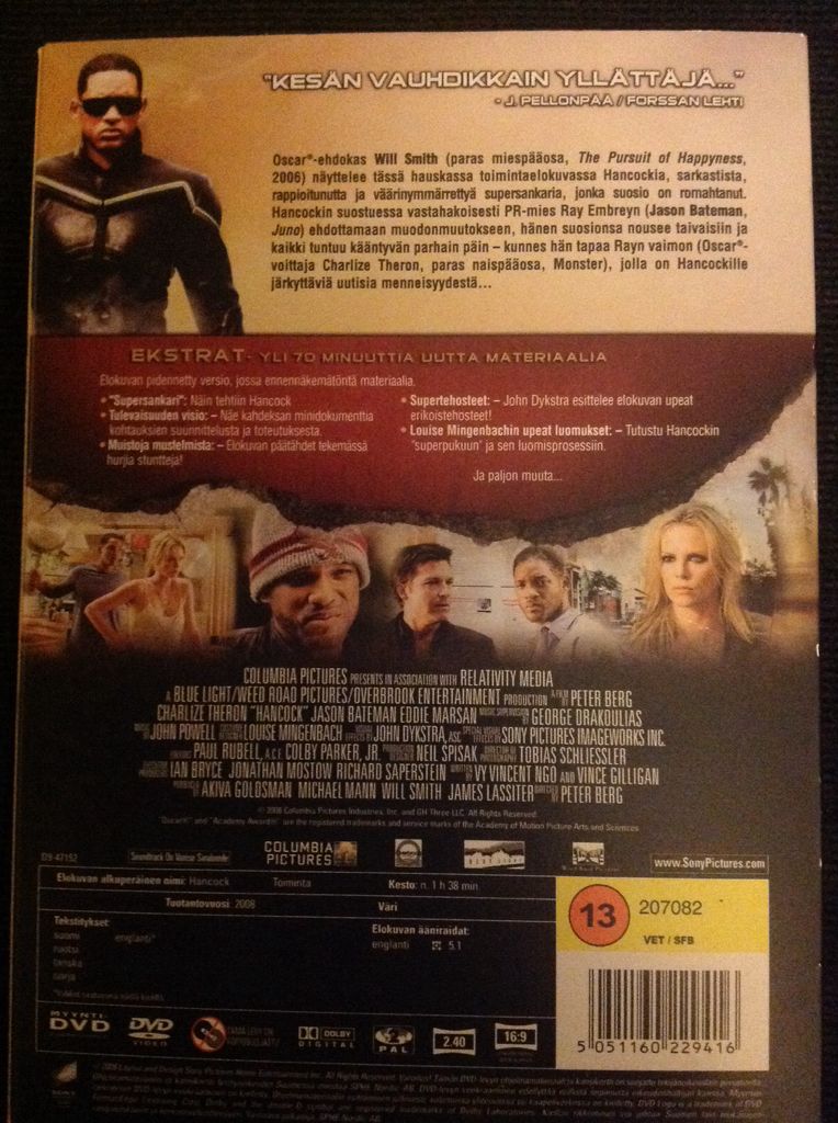 Hancock DVD movie collectible [Barcode 5051160229416] - Main Image 2