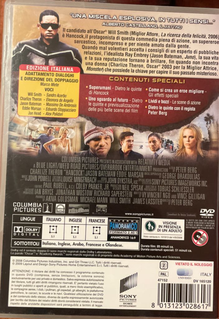 Hancock DVD movie collectible [Barcode 8013123028617] - Main Image 2