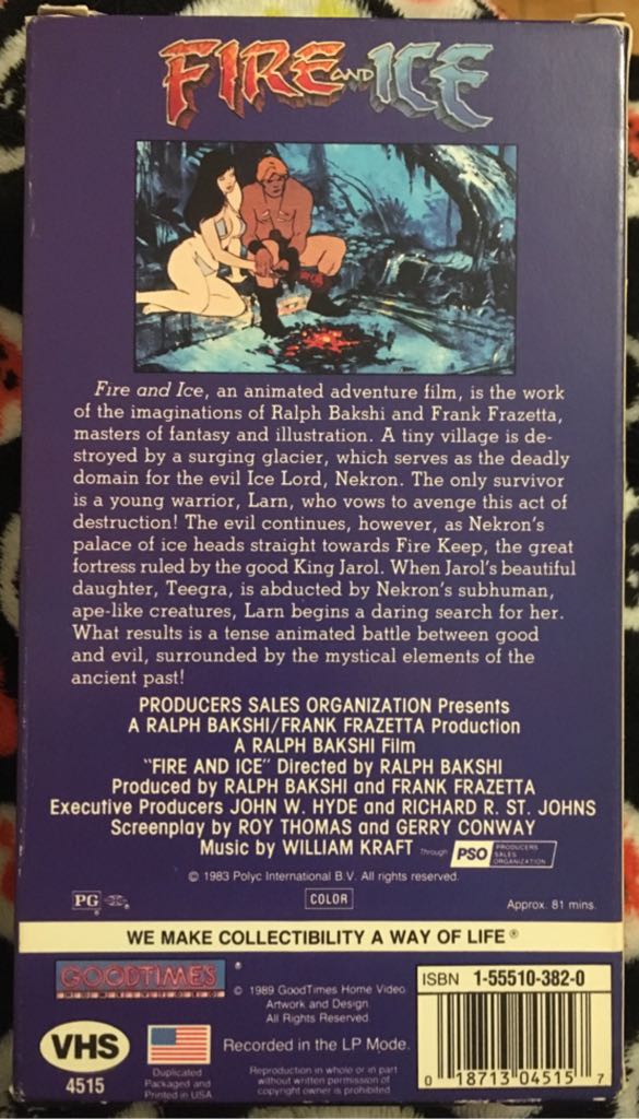 Fire and Ice VHS movie collectible [Barcode 018713045157] - Main Image 2