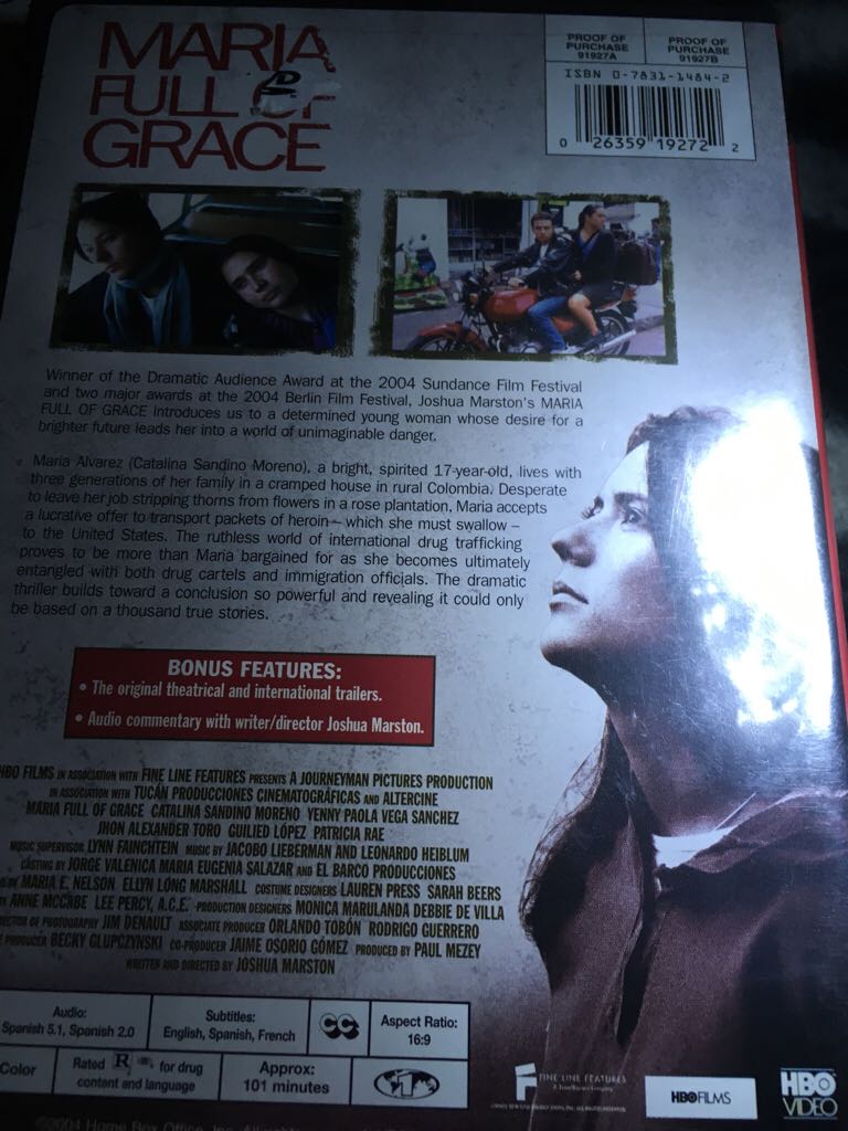 Maria Full of Grace DVD movie collectible [Barcode 026359192722] - Main Image 2