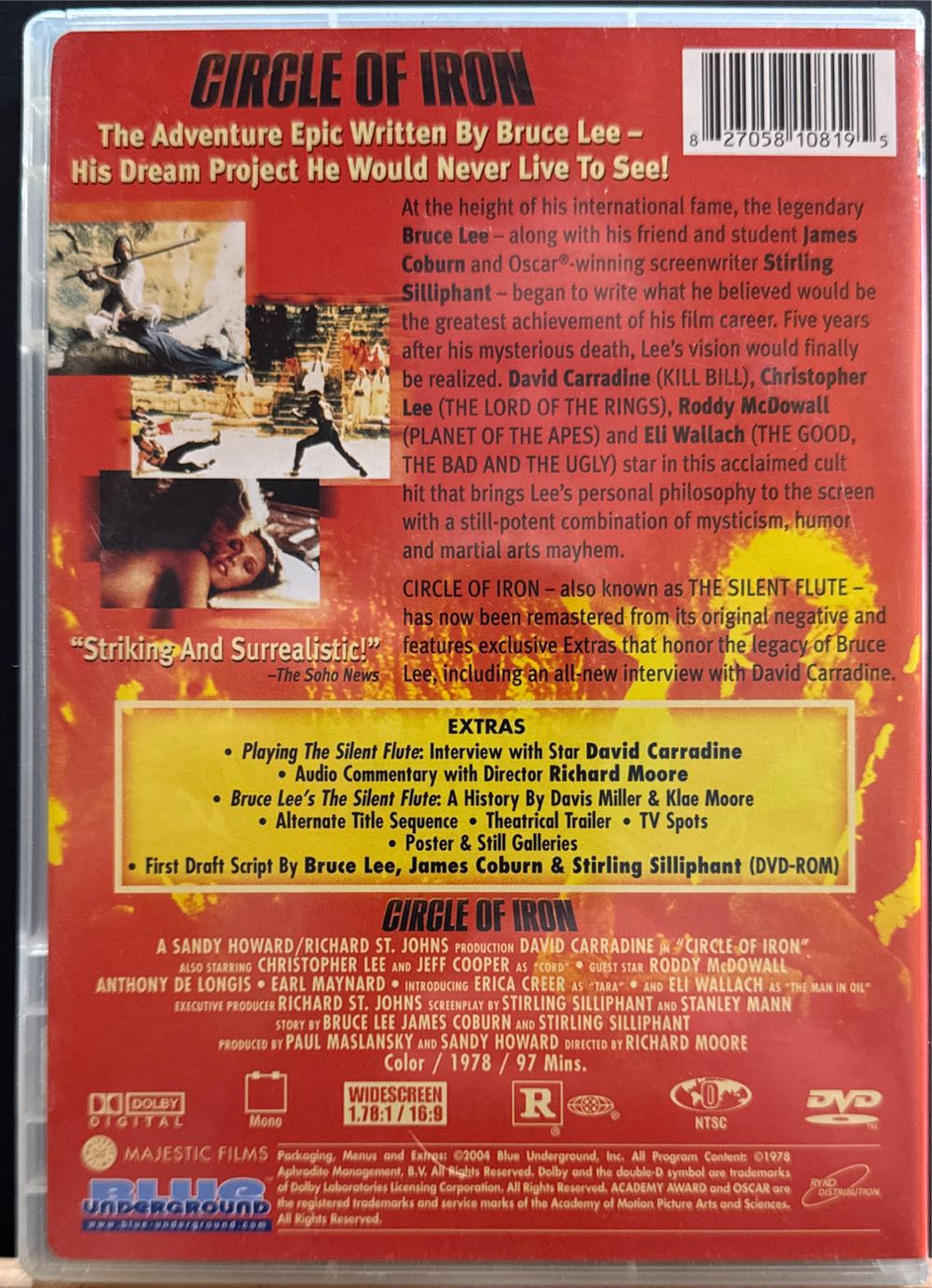 Circle of Iron DVD movie collectible [Barcode 827058108195] - Main Image 2