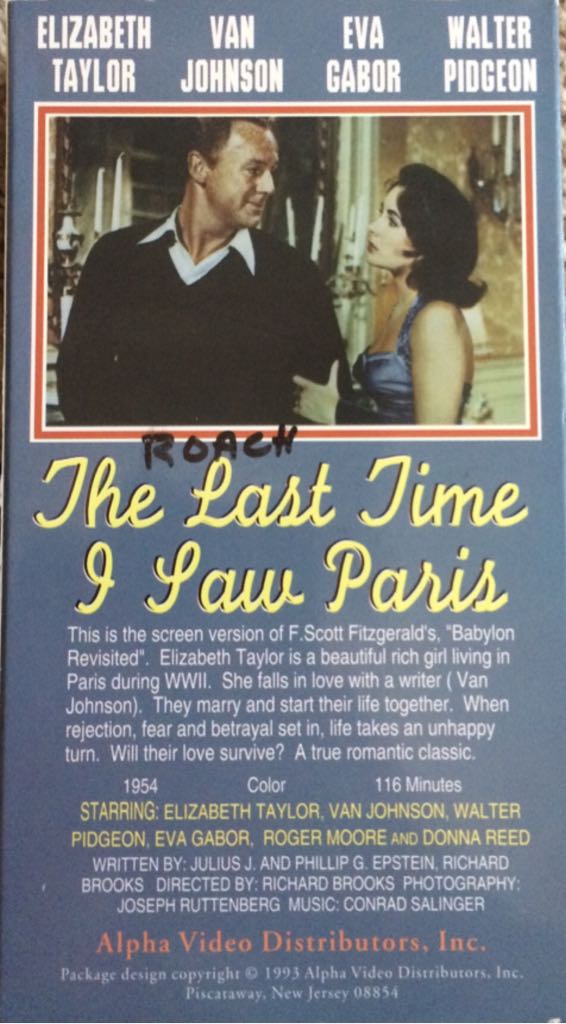 The Last Time I Saw Paris VHS movie collectible - Main Image 2
